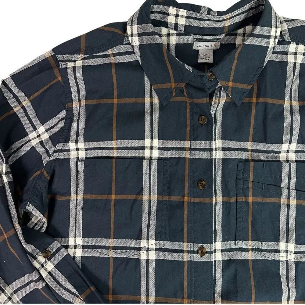 Carhartt Women's Large Fairview Plaid Button Down Shirt